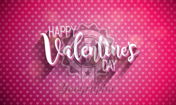 Happy Valentines Day Illustration With Typography Letter On Red 590x354 Happy Valentines Day Illustration With Typography Letter On Red