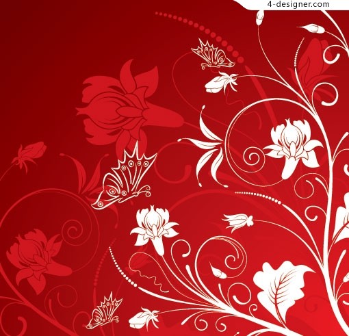 Designer Red Vector Butterfly And Pattern Material 510x491 Designer Red Vector Butterfly And Pattern Material