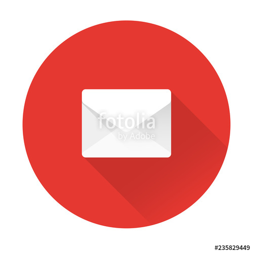 500x500 Mail Icon, Message Vector Illustration White Envelope Isolated