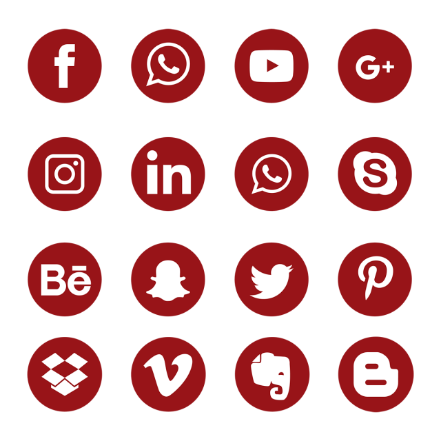 640x640 Red Social Media Icons Set Logo Symbol, Social, Media, Icon Png