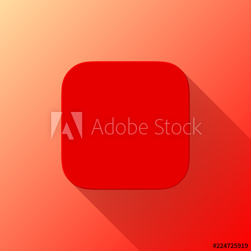 500x500 Red Abstract App Icon, Blank Button Template With Flat Designed