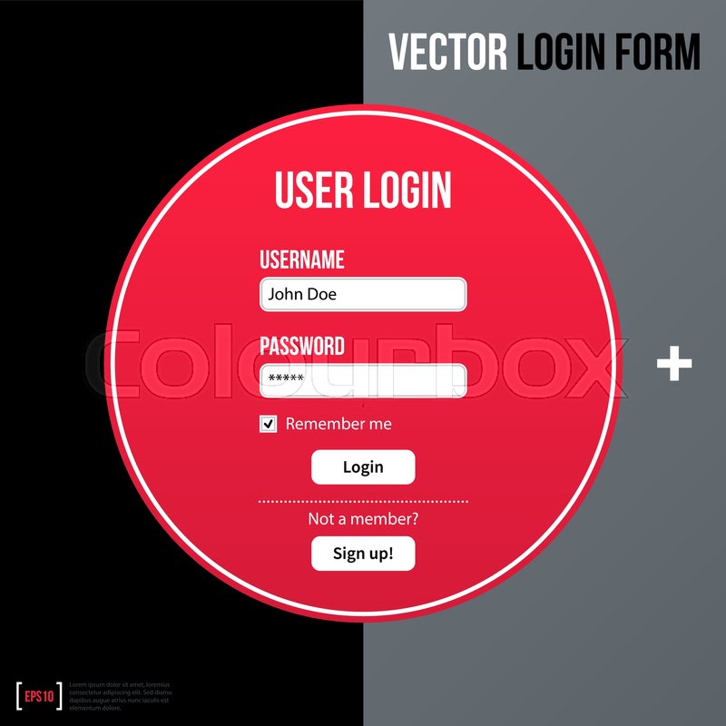 800x800 Modern Business Login Form Template Stock Vector Colourbox