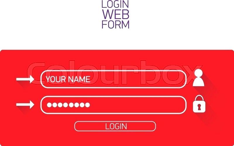 800x499 Vector Login Website Template Flat Stock Vector Flat Design