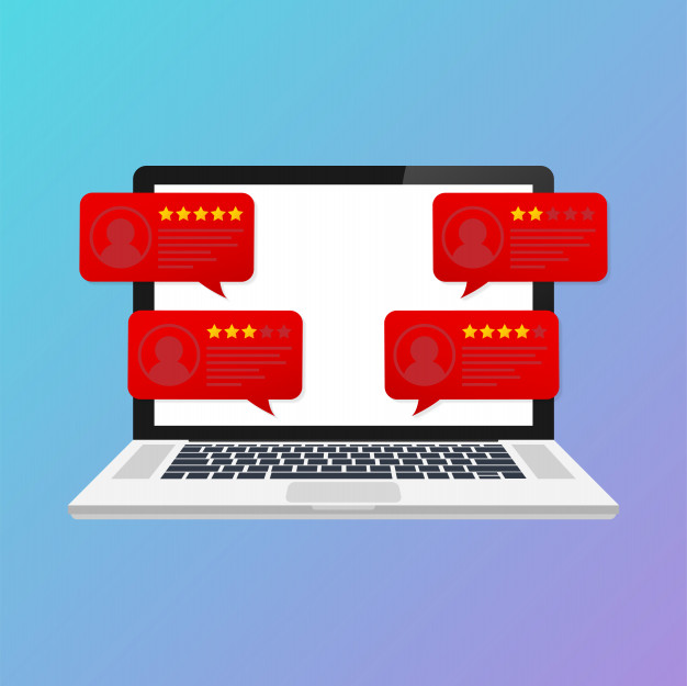 626x625 Laptop With Customer Review Rating Messages Desktop Pc Display