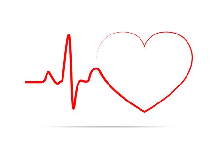 450x315 Red Heart Icon With Sign Heartbeat Vector Illustration Heart