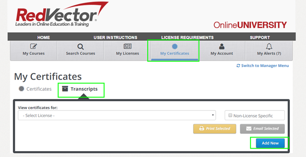 624x322 Adding Non Redvector Training Or Certificates To Your Profile
