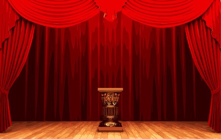450x282 Vector Red Velvet Curtain Stage Royalty Free Vector Graphics