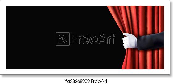 561x273 Free Art Print Of Background With Red Velvet Curtain And Hand