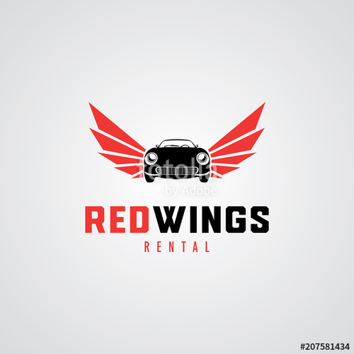 500x500 Red Wings Car Logo Design Template Stock Image And Royalty Free