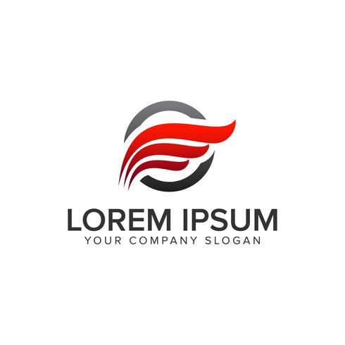 490x490 Red Wings Logo Design Concept Template Fully Editable Vector