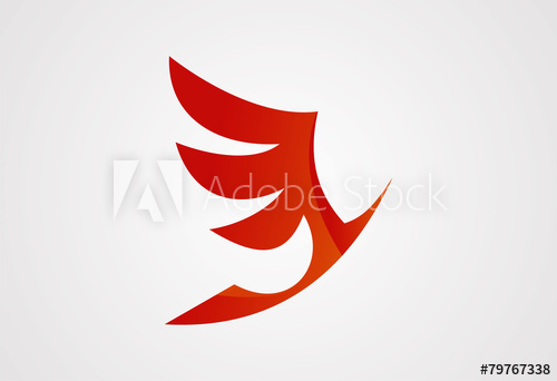 500x342 Red Wings Bird Logo Vector