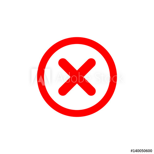 500x500 Cross Sign Element Red X Icon Isolated On White Background