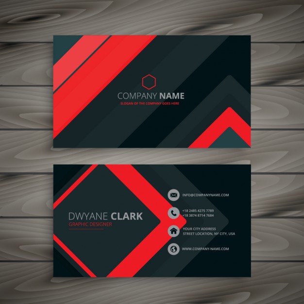 626x626 Modern Red And Black Business Card Vector Free Download