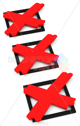 317x500 Stock Photo Of Three Vector Black Tick Boxes With Red X Marks