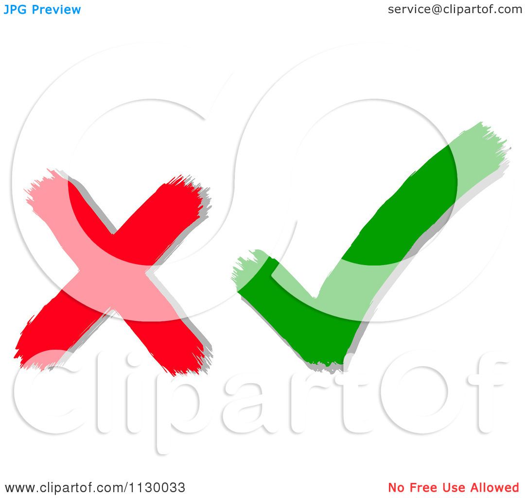 1080x1024 Cartoon Of A Red X Mark And Green Check Mark
