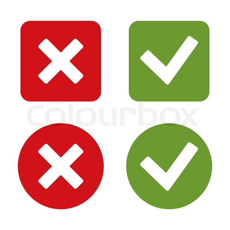 800x800 Check Mark Stickers And Buttons Red Stock Vector Colourbox