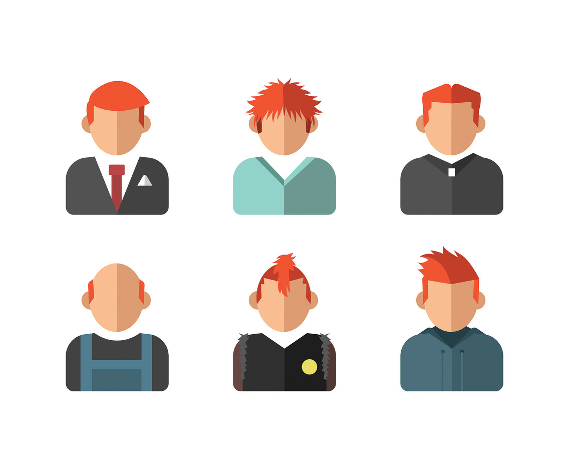 1136x936 Redhead Flat Design Vector Vector Art Graphics