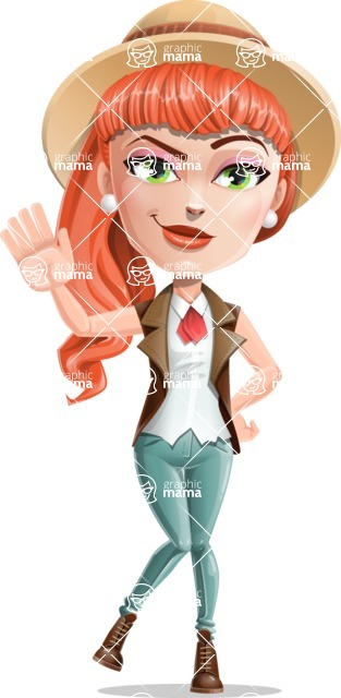 313x640 Adeline Bangs The Redhead Vector Cartoon Character Hello