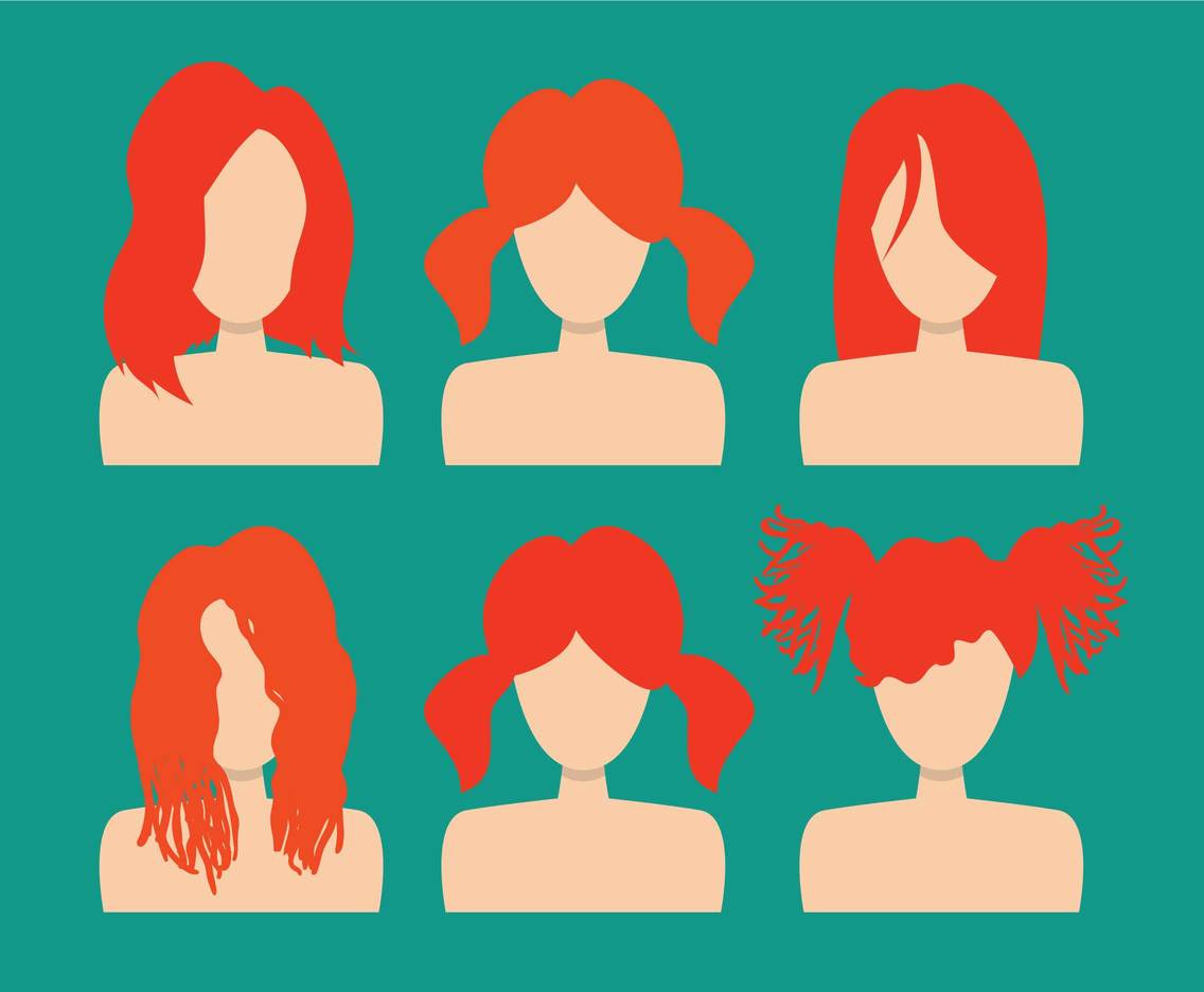 1136x936 Redhead Vector Set Free Graphics Uihere