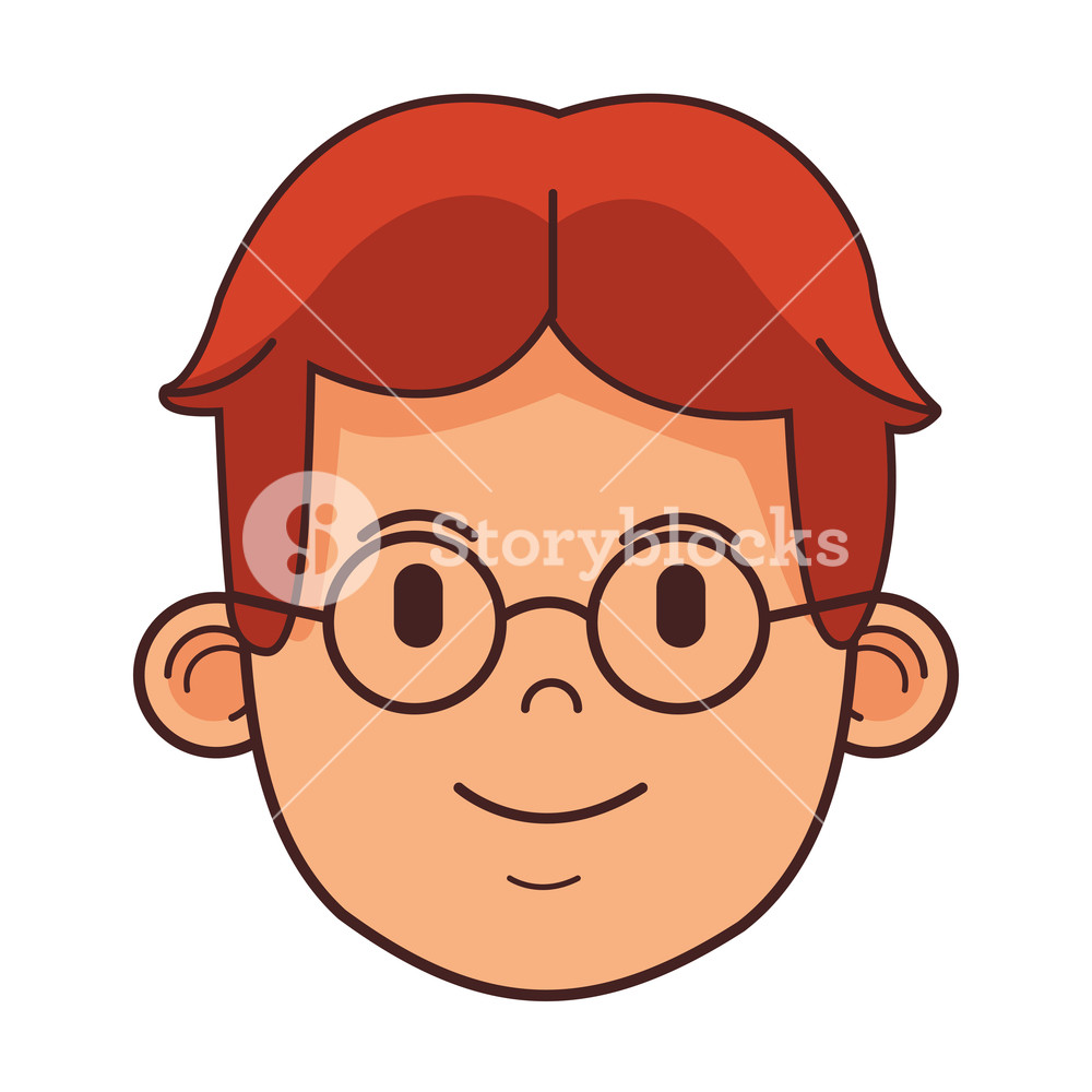 1000x1000 Man With Glasses Redhead Only Face Vector Illustration Graphic