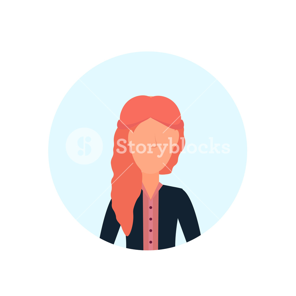 1000x1000 Redhead Woman Avatar Isolated Faceless Female Cartoon Character