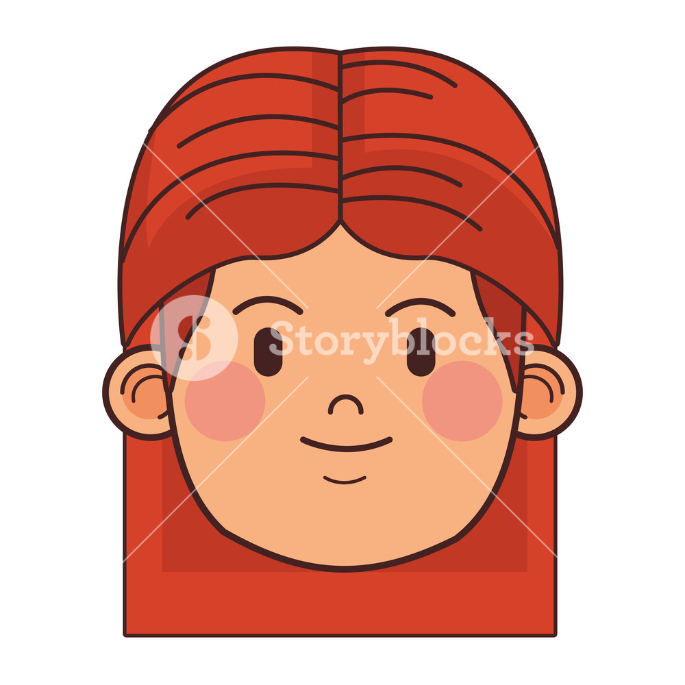 1000x1000 Woman Redhead Avatar Casual Outfit Only Face Vector Illustration