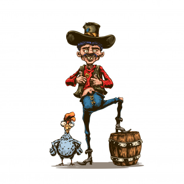 626x626 Redneck And Chicken Vector Premium Download