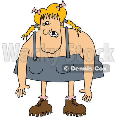 400x400 Cartoon Of A Blond Redneck Hillbilly Woman