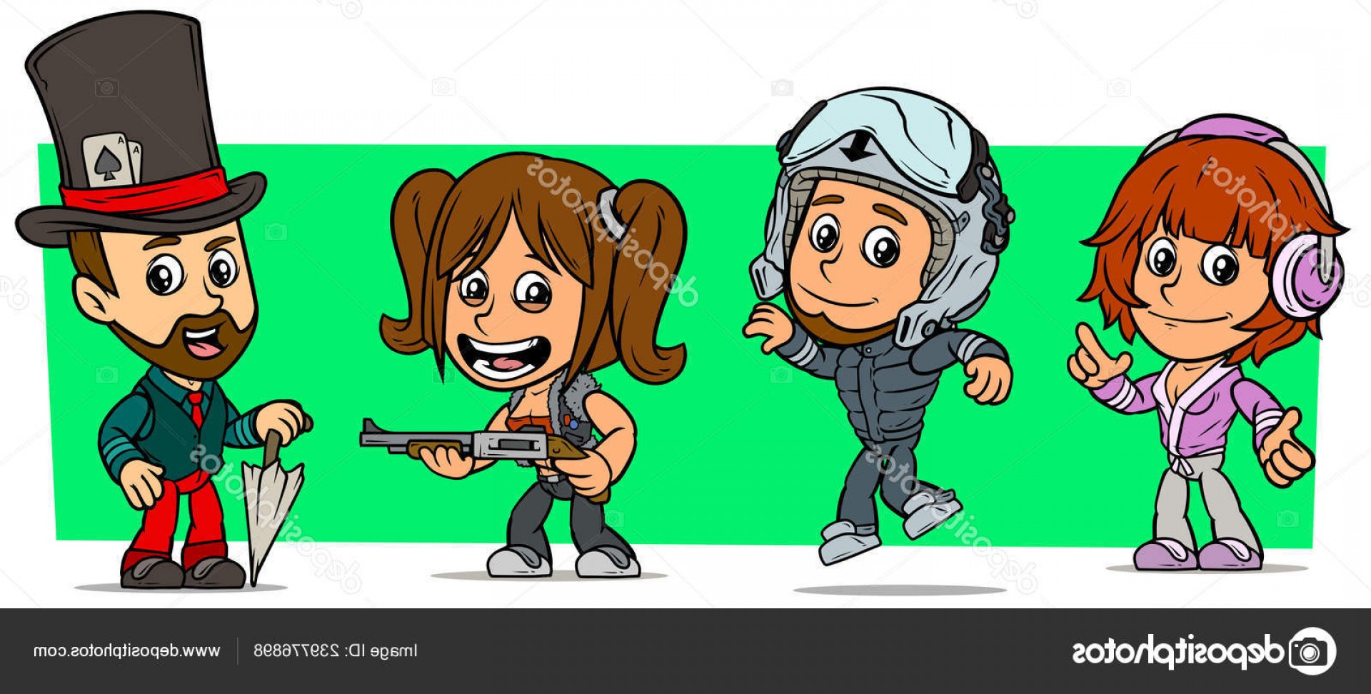 1920x972 Stock Illustration Cartoon Funny Boy Girl Characters Wallkeeper