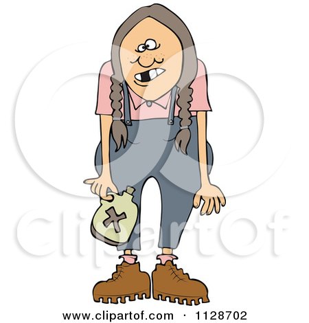 450x470 Cartoon Of A Redneck Hillbilly Woman With Braids