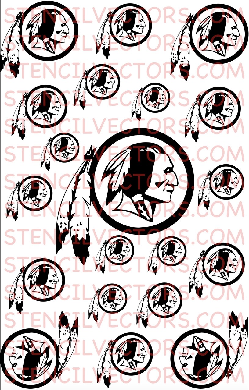 816x1280 Redskins Stencil Vector Pack