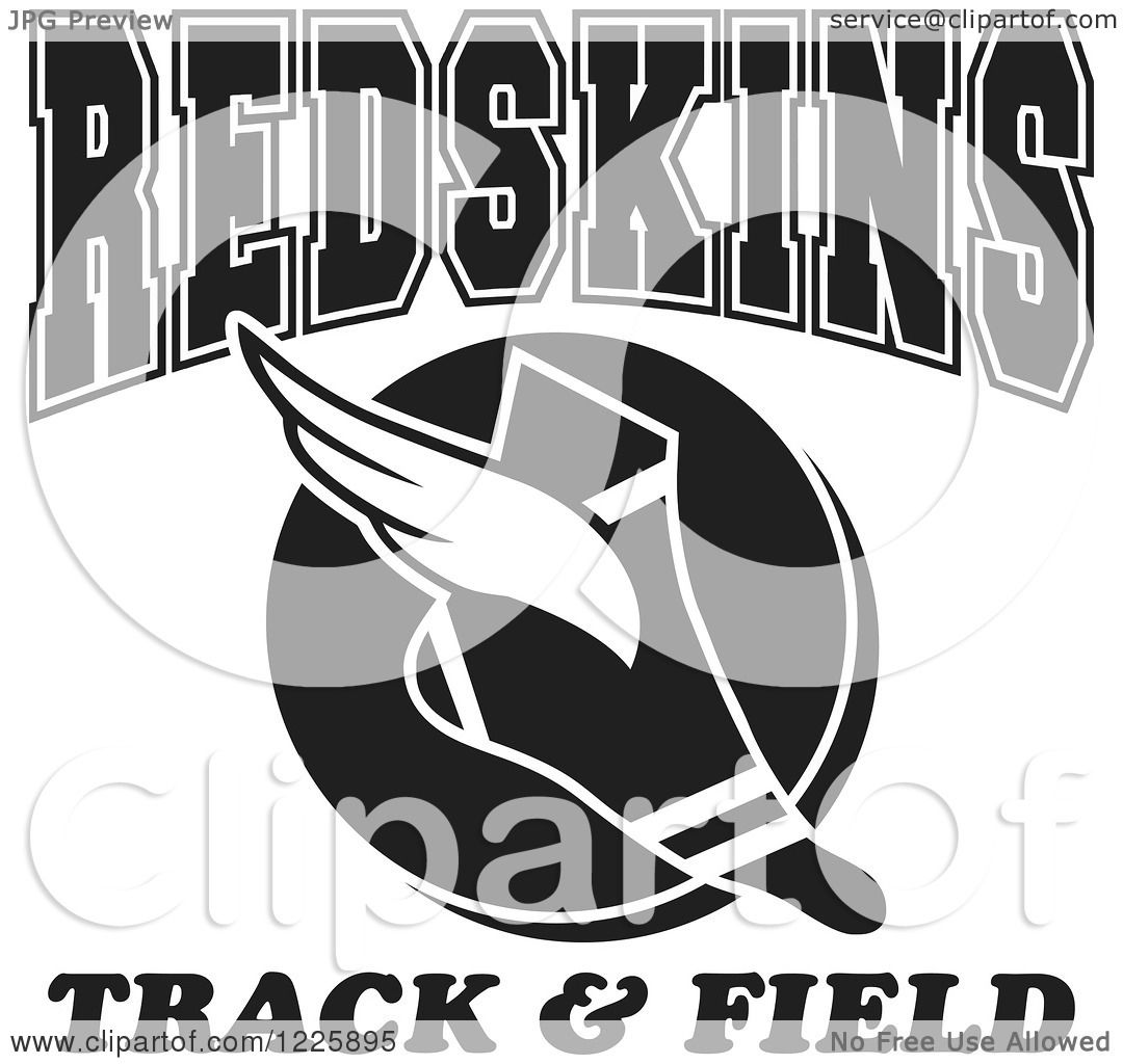 1080x1024 Clipart Of A Black And White Winged Shoe With Redskins Team Track