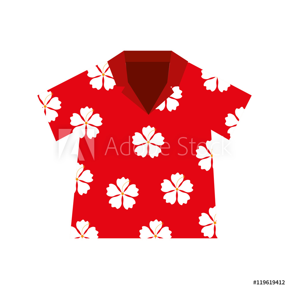 Photo Art Print Shirt Hawaiian Flowers Red Vector Illustration 1000x1000 Photo Art Print Shirt Hawaiian Flowers Red Vector Illustration
