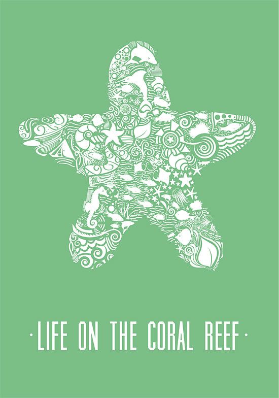 Coral Reef Vector Poster 550x784 Coral Reef Vector Poster