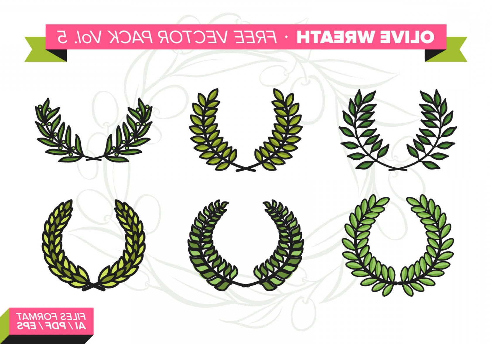 1680x1176 Olive Wreath Free Vector Pack Vol Sarahgardan