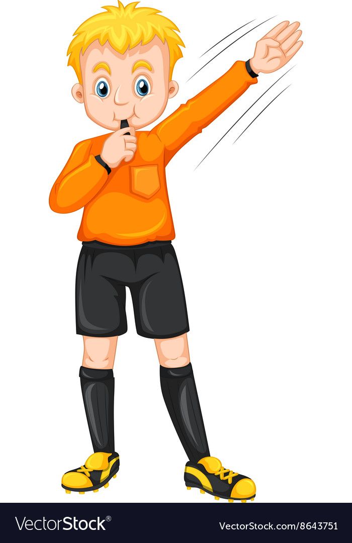Referee Blowing Whistle And Making Gesture Vector Image 700x1080 Referee Blowing Whistle And Making Gesture Vector Image