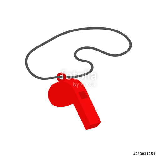 Whistle Whistle Red Color Referee Whistle Vector Illustration 500x500 Whistle Whistle Red Color Referee Whistle Vector Illustration