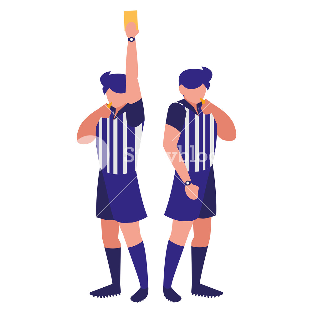 Avatar Soccer Referee Blowing The Whistle Over White Background 1000x1000 Avatar Soccer Referee Blowing The Whistle Over White Background