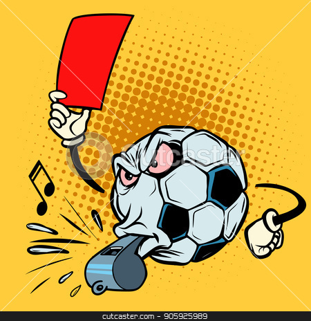 Red Card Referee Whistle Football Soccer Ball Funny Character 450x464 Red Card Referee Whistle Football Soccer Ball Funny Character