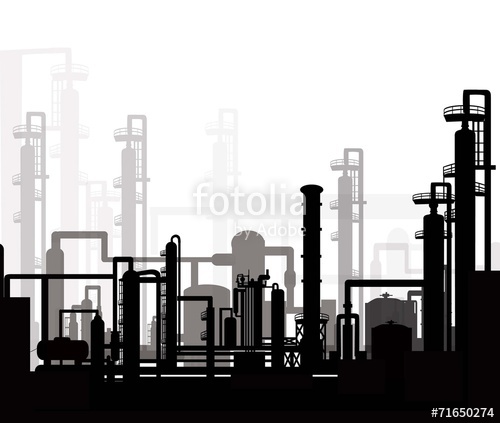 500x423 Oil And Gas Refinery Vector Stock Image And Royalty Free Vector