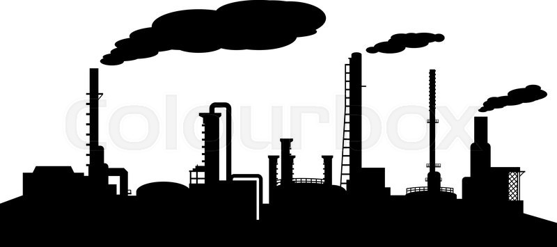 800x355 Oil Refinery Industry Silhouette Stock Vector Colourbox