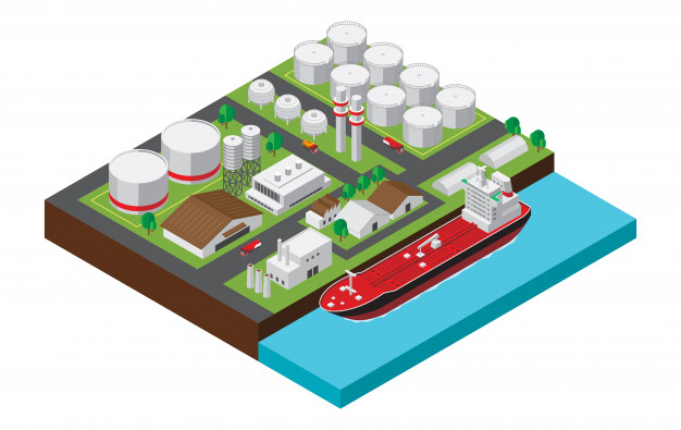626x395 Oil Refinery Vector Isometric Vector Premium Download