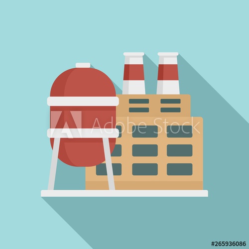 500x500 Reserve Petrol Refinery Icon Flat Illustration Of Reserve Petrol