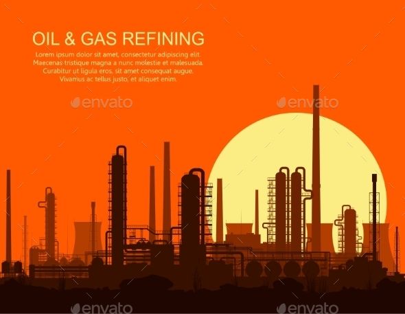 590x457 Oil Refinery At Sunset