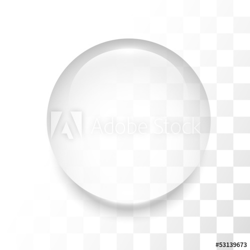 500x500 Transparent Drop With Shadow And Reflection, Vector Illustration