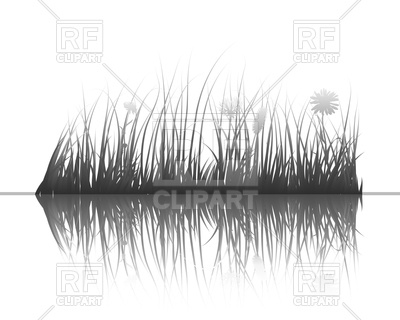 400x320 Grey Grass Silhouette With Reflection Vector Image Of Plants