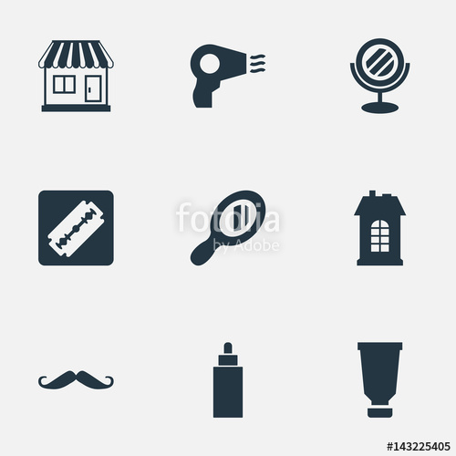 Vector Illustration Set Of Simple Barber Icons Elements Whiskers 500x500 Vector Illustration Set Of Simple Barber Icons Elements Whiskers