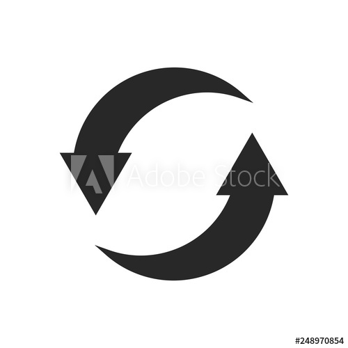 500x500 Refresh Icon Vector, Restart Sign