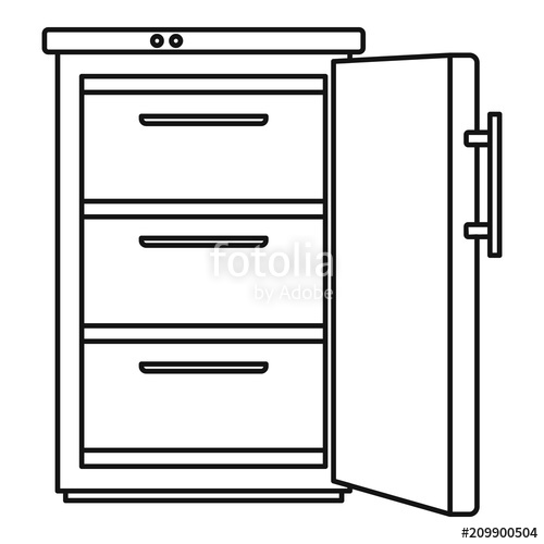 500x500 Refrigerator Icon Outline Illustration Of Refrigerator Vector