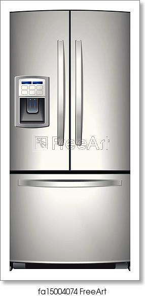 286x581 Free Art Print Of Refrigerator Vector Domestic Metallic